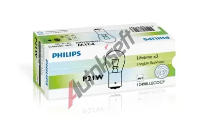 PHILIPS rovka P21W 12V 21W BA15s LongLife EcoVision PHI 12498LLECOCP, 12498LLECOCP