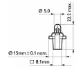 PHILIPS rovka 12V 1,2W BAX8,3s PHI 12597CP, 12597CP