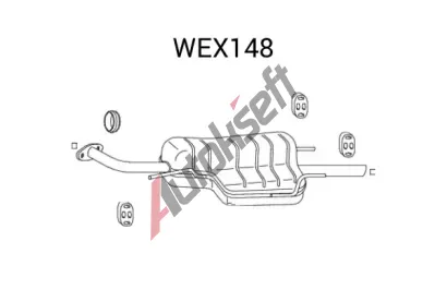 QWP Zadní tlumič výfuku QWP WEX148, WEX148 QWP Zadní tlumič výfuku QWP WEX148, WEX148