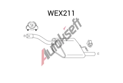 QWP Zadní tlumič výfuku QWP WEX211, WEX211 QWP Zadní tlumič výfuku QWP WEX211, WEX211