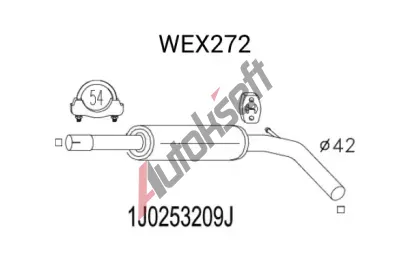 QWP Střední tlumič výfuku QWP WEX272, WEX272 QWP Střední tlumič výfuku QWP WEX272, WEX272