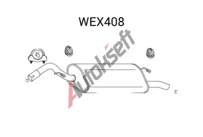 QWP Zadní tlumič výfuku QWP WEX408, WEX408 QWP Zadní tlumič výfuku QWP WEX408, WEX408