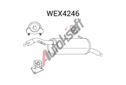 QWP Zadní tlumič výfuku QWP WEX4246, WEX4246 QWP Zadní tlumič výfuku QWP WEX4246, WEX4246