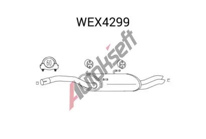 QWP Zadní tlumič výfuku QWP WEX4299, WEX4299 QWP Zadní tlumič výfuku QWP WEX4299, WEX4299