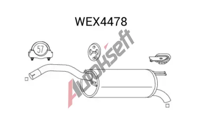 QWP Zadní tlumič výfuku QWP WEX4478, WEX4478 QWP Zadní tlumič výfuku QWP WEX4478, WEX4478