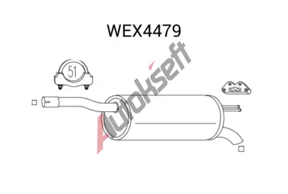 QWP Zadní tlumič výfuku QWP WEX4479, WEX4479 QWP Zadní tlumič výfuku QWP WEX4479, WEX4479