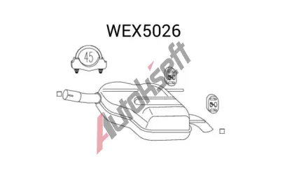 QWP Zadní tlumič výfuku QWP WEX5026, WEX5026 QWP Zadní tlumič výfuku QWP WEX5026, WEX5026