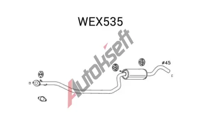 QWP Střední tlumič výfuku QWP WEX535, WEX535  QWP Střední tlumič výfuku QWP WEX535, WEX535