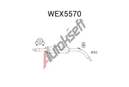 QWP Střední tlumič výfuku QWP WEX5570, WEX5570  QWP Střední tlumič výfuku QWP WEX5570, WEX5570