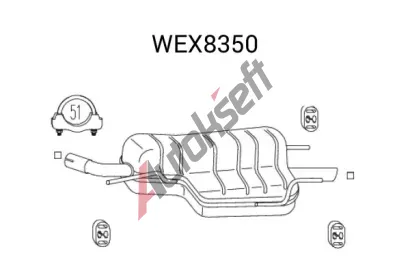 QWP Zadní tlumič výfuku QWP WEX8350, WEX8350 QWP Zadní tlumič výfuku QWP WEX8350, WEX8350