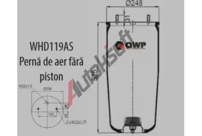 QWP M�ch pneumatick�ho odpru�en� QWP WHD119AS, WHD119AS