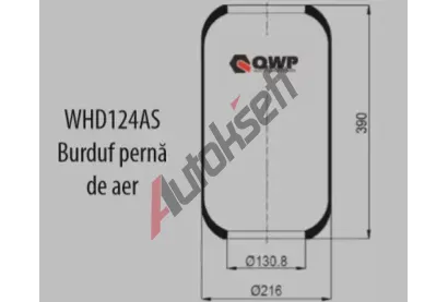 QWP Měch pneumatického odpružení QWP WHD124AS, 1900944  QWP Měch pneumatického odpružení QWP WHD124AS, 1900944