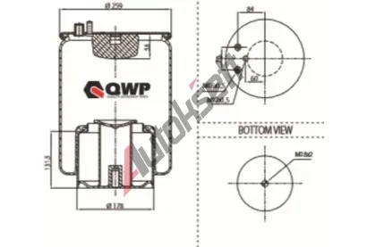 QWP Měch pneumatického odpružení QWP WHD292AS, 4882 N1 P05 QWP Měch pneumatického odpružení QWP WHD292AS, 4882 N1 P05