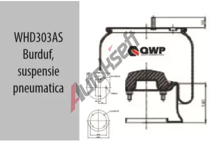 QWP Měch pneumatického odpružení QWP WHD303AS, WHD303AS QWP Měch pneumatického odpružení QWP WHD303AS, WHD303AS