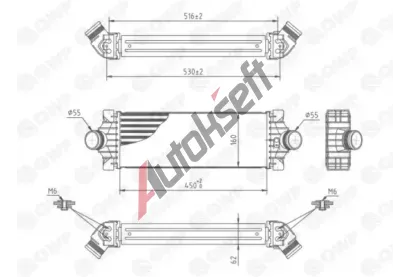 QWP Chladič vzduchu intercooler QWP WIC124, WIC124  QWP Chladič vzduchu intercooler QWP WIC124, WIC124