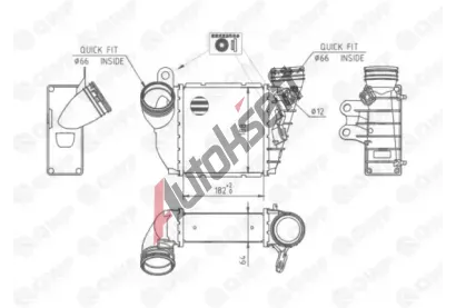 QWP Chladič vzduchu intercooler QWP WIC128, WIC128 QWP Chladič vzduchu intercooler QWP WIC128, WIC128