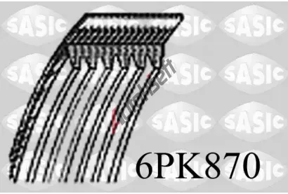 SASIC Ozubený klínový řemen SAS 6PK870, 6PK870 SASIC Ozubený klínový řemen SAS 6PK870, 6PK870