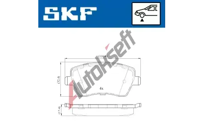 SKF Sada brzdových destiček SK VKBP80003, VKBP 80003  SKF Sada brzdových destiček SK VKBP80003, VKBP 80003