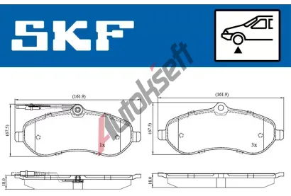 SKF Sada brzdovch destiek SK VKBP80048E, VKBP 80048 E