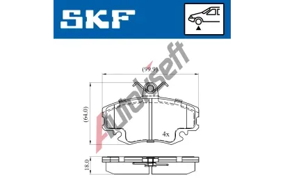 SKF Sada brzdovch destiek SK VKBP80050, VKBP 80050