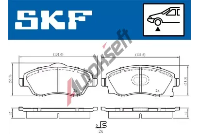 SKF Sada brzdovch destiek SK VKBP80062A, VKBP 80062 A