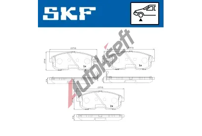 SKF Sada brzdovch destiek SK VKBP80175A, VKBP 80175 A
