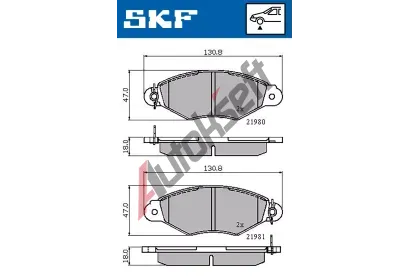 SKF Sada brzdovch destiek SK VKBP80212, VKBP 80212