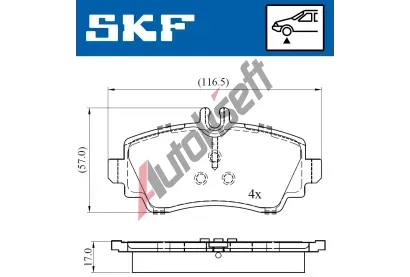 SKF Sada brzdovch destiek SK VKBP80220, VKBP 80220