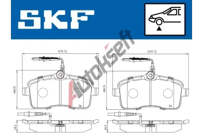 SKF Sada brzdovch destiek SK VKBP80232E, VKBP 80232 E