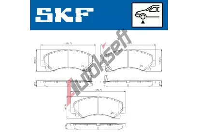 SKF Sada brzdovch destiek SK VKBP80233A, VKBP 80233 A