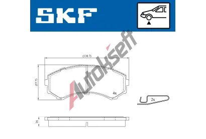 SKF Sada brzdovch destiek SK VKBP80252A, VKBP 80252 A