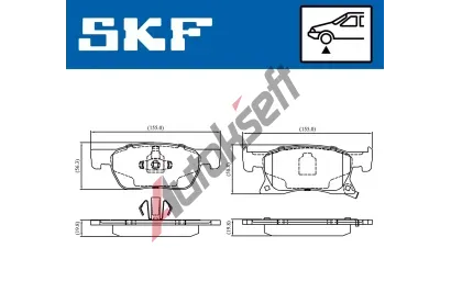 SKF Sada brzdovch destiek SK VKBP80291A, VKBP 80291 A