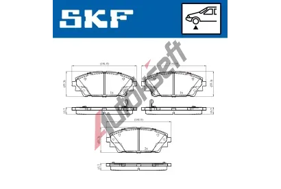 SKF Sada brzdovch destiek SK VKBP80341A, VKBP 80341 A
