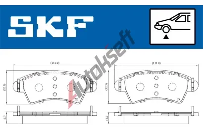 SKF Sada brzdovch destiek SK VKBP80380, VKBP 80380