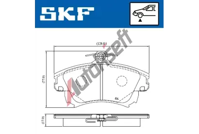 SKF Sada brzdovch destiek SK VKBP80404A, VKBP 80404 A