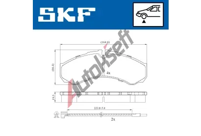 SKF Sada brzdovch destiek SK VKBP80422E, VKBP 80422 E
