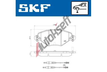 SKF Sada brzdovch destiek SK VKBP80463E, VKBP 80463 E