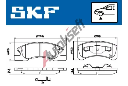 SKF Sada brzdovch destiek SK VKBP80490A, VKBP 80490 A
