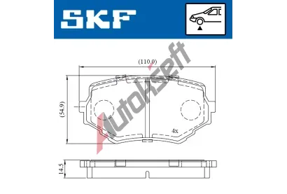 SKF Sada brzdovch destiek SK VKBP80531A, VKBP 80531 A