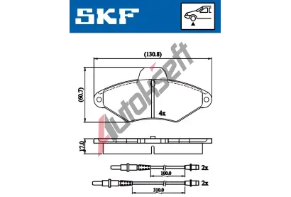 SKF Sada brzdovch destiek SK VKBP80601E, VKBP 80601 E