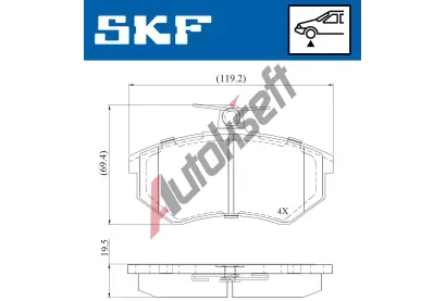 SKF Sada brzdovch destiek SK VKBP80722, VKBP 80722