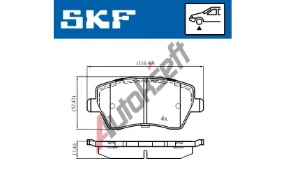 SKF Sada brzdovch destiek SK VKBP80746, VKBP 80746