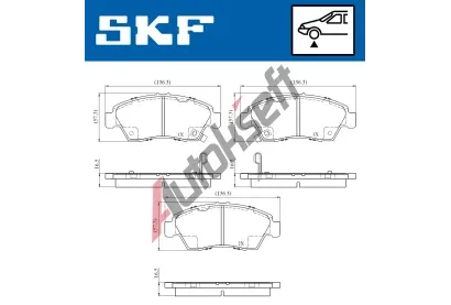 SKF Sada brzdovch destiek SK VKBP80886A, VKBP 80886 A