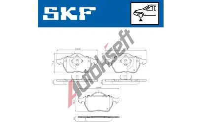 SKF Sada brzdovch destiek SK VKBP80936, VKBP 80936