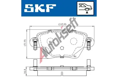 SKF Sada brzdovch destiek SK VKBP90170, VKBP 90170