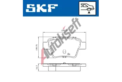SKF Sada brzdovch destiek SK VKBP90172, VKBP 90172