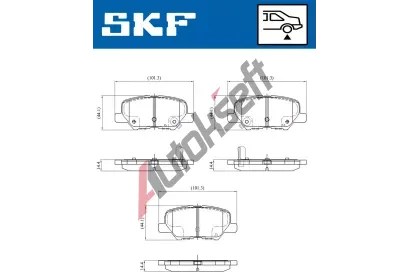 SKF Sada brzdovch destiek SK VKBP90253A, VKBP 90253 A
