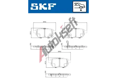 SKF Sada brzdovch destiek SK VKBP90282A, VKBP 90282 A