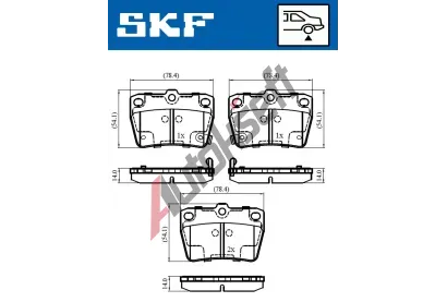 SKF Sada brzdovch destiek SK VKBP90288A, VKBP 90288 A