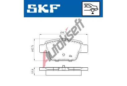SKF Sada brzdovch destiek SK VKBP90315, VKBP 90315